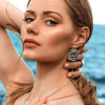 گوشواره نقره روکش طلا و مروارید