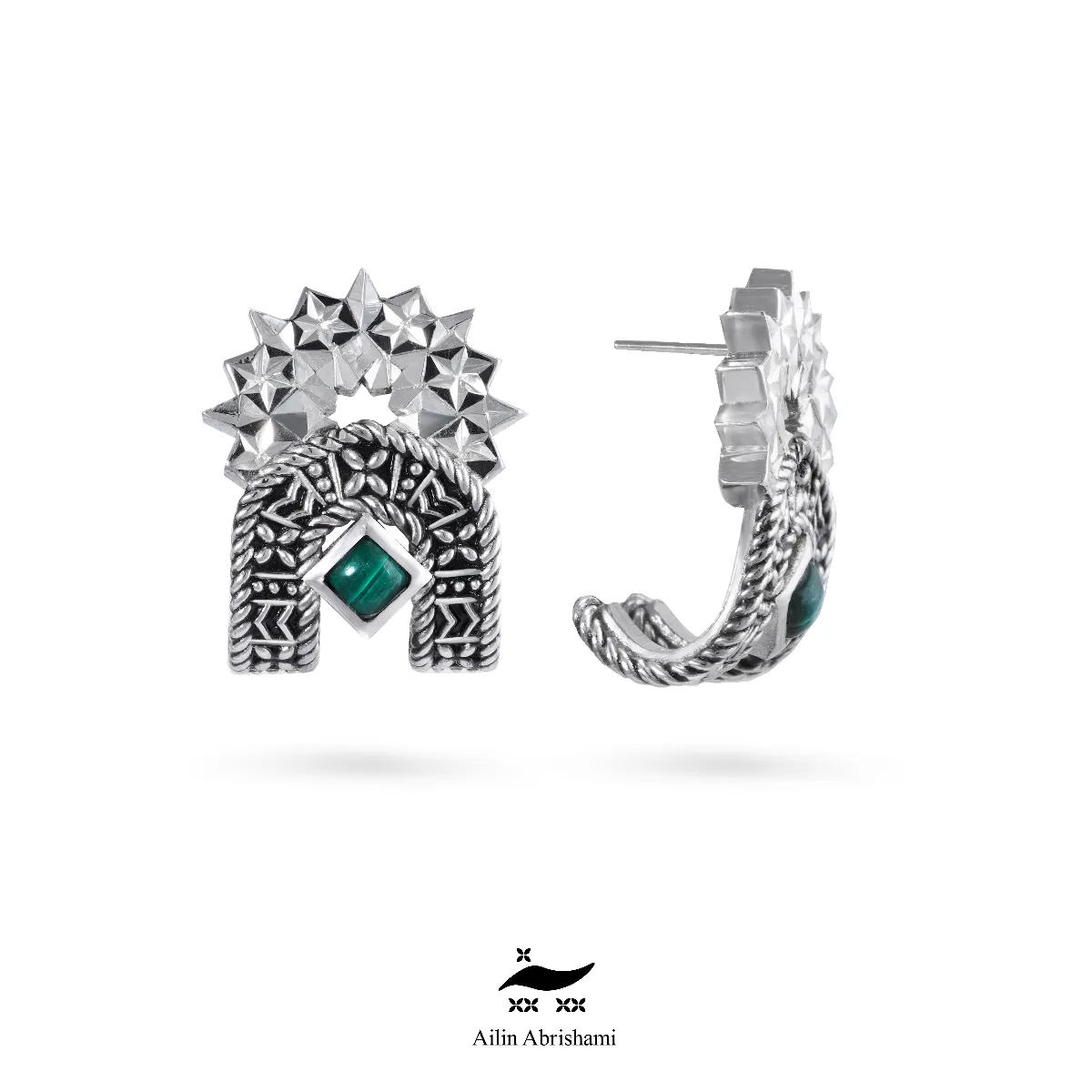 resized-image (10) گوشواره نقره میخی گنبدی شکل - Image 1