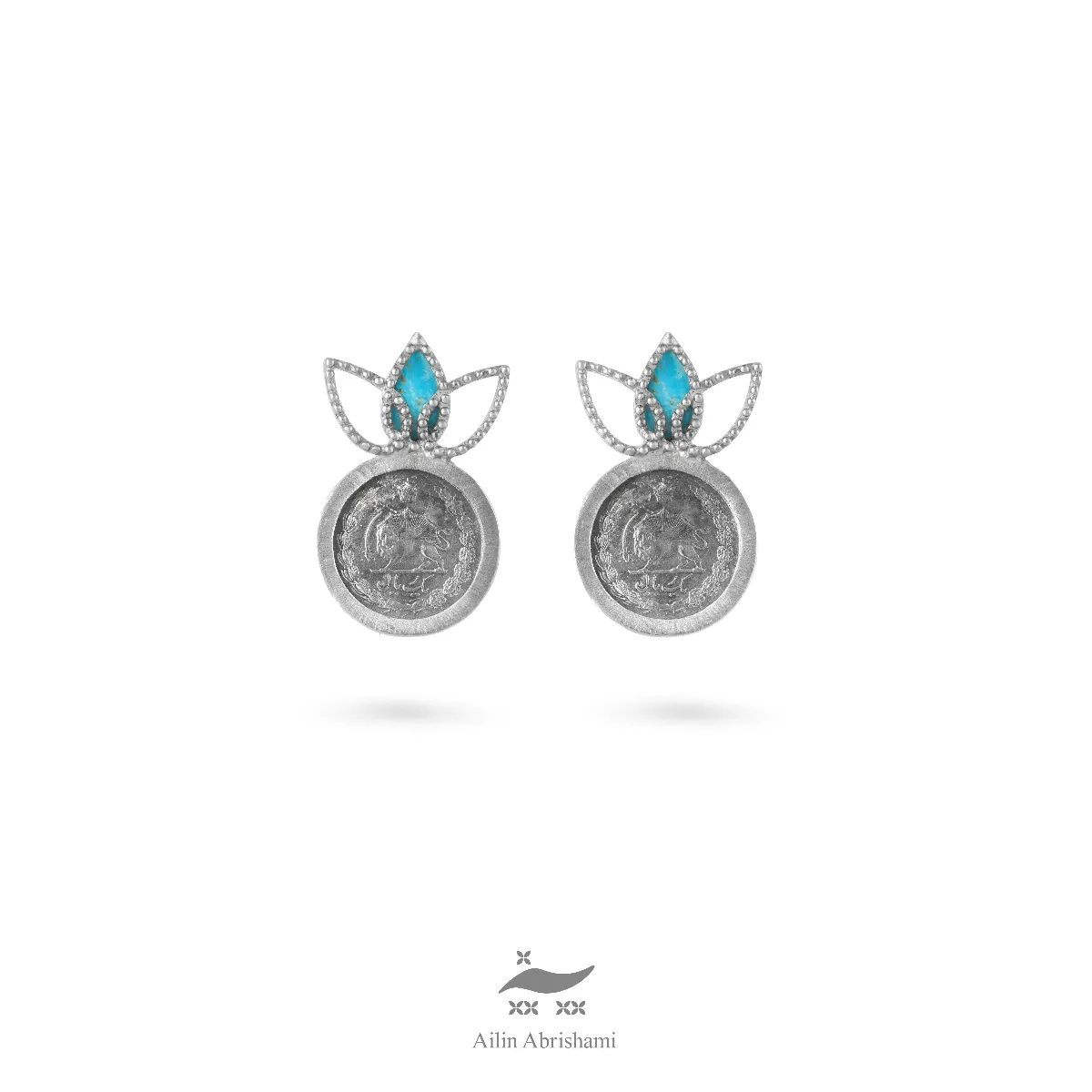 resized-image (26) گوشواره میخی سکه و سنگ - Image 1