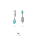 گوشواره نقره آمازونیت چشم و درفش